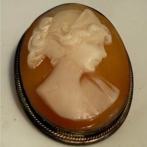 Vintage Elegant Silver Cameo Brooch/Pendant